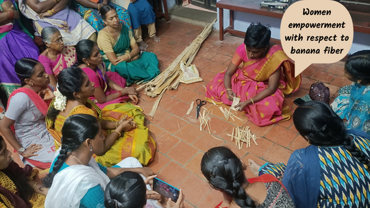 Women empowerment with respect to banana fiber